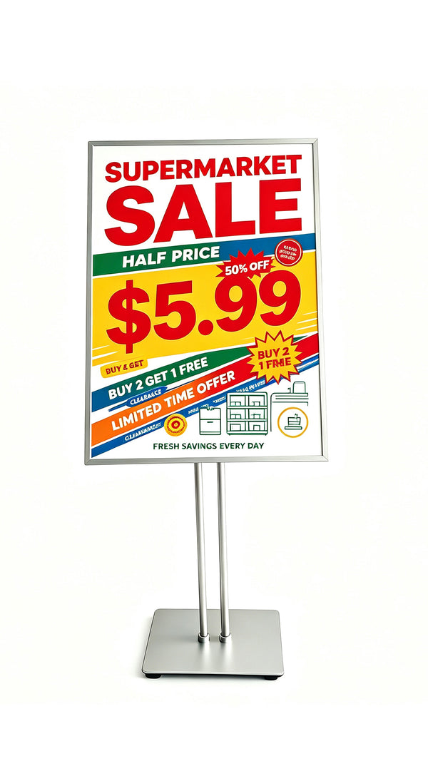 floor sign stand，floor standing sign holder