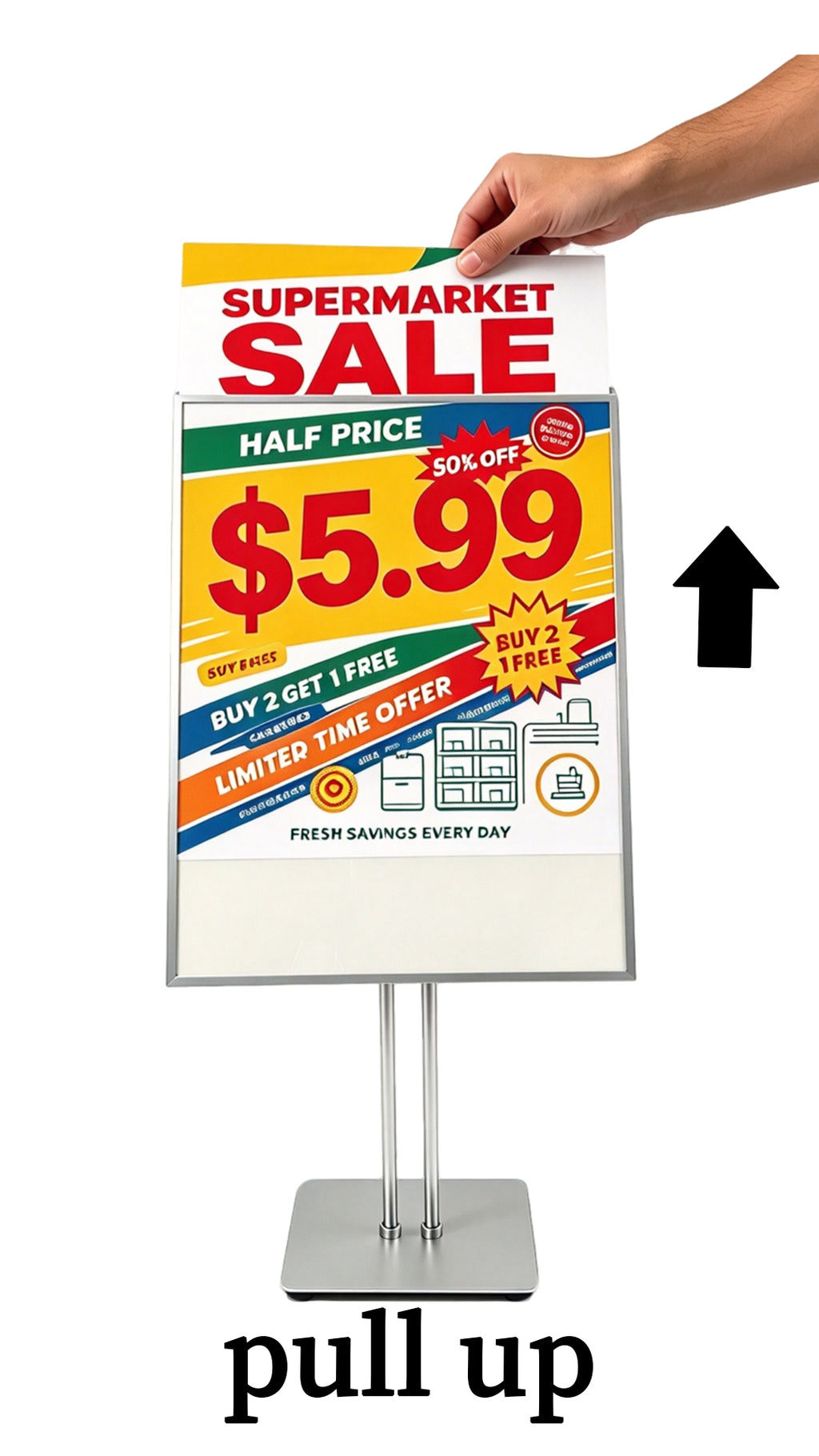 floor sign stand，floor standing sign holder