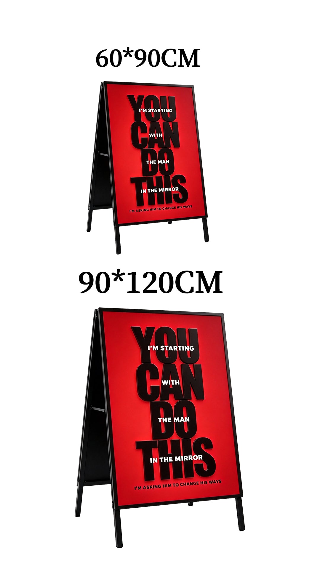 A-frame LED light box, vertical luminous poster sign