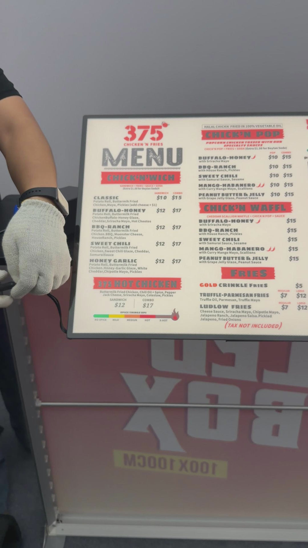 hanging menu light box,menu light box